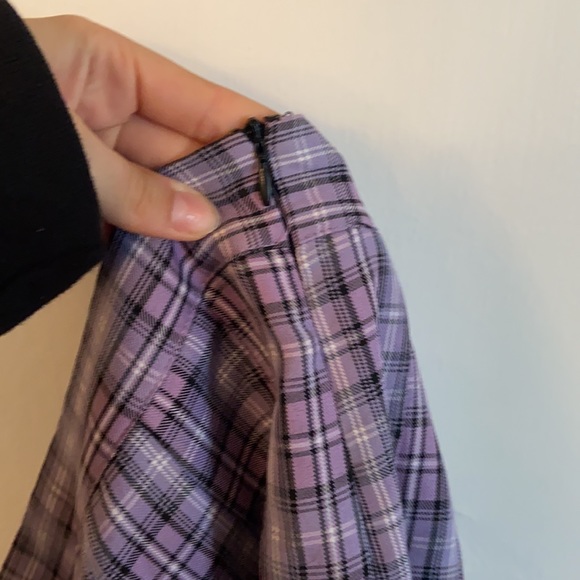 “Better be” purple plaid mini pleated skirt size M - Picture 4 of 4